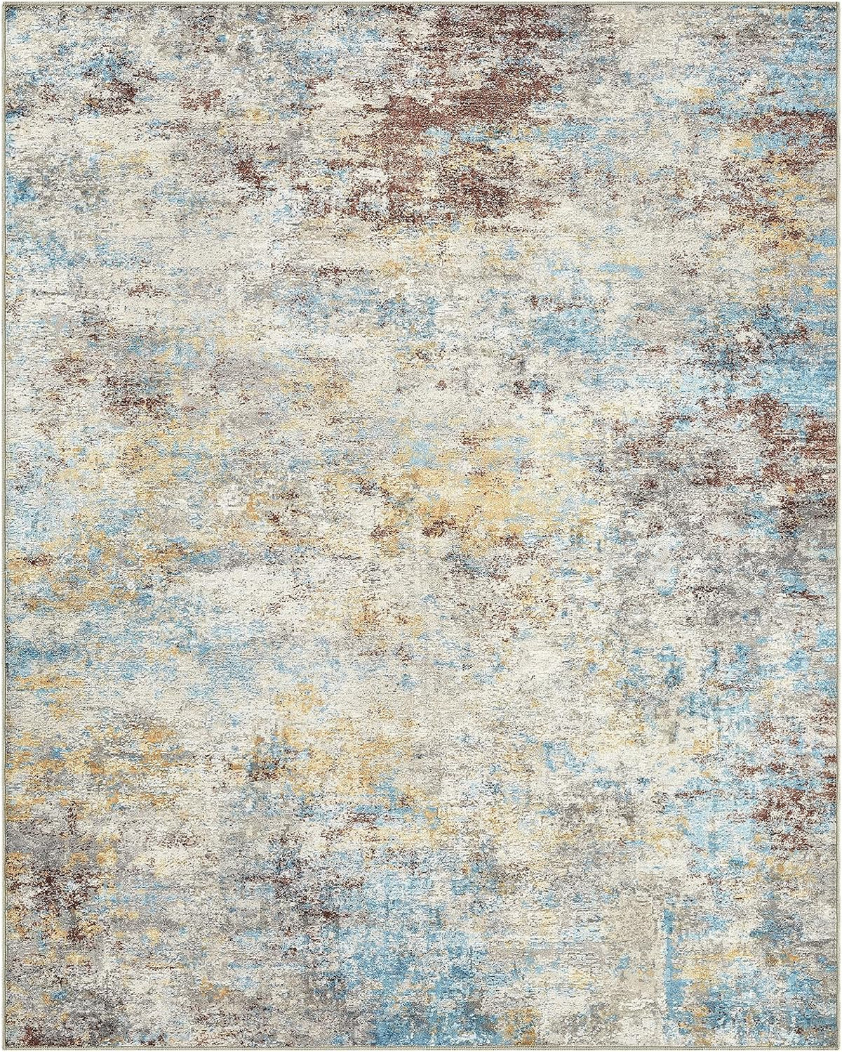 10X12 Area Rugs for Living Room Washable Abstract Rug Multicolor